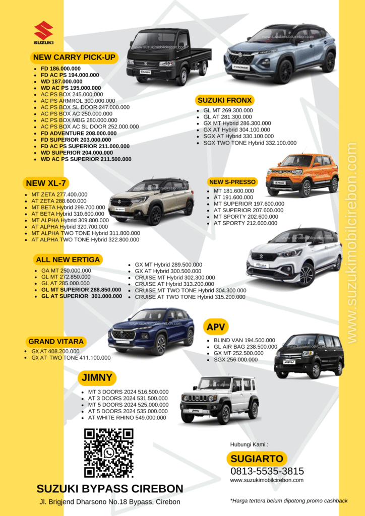 price list harga mobil suzuki cirebon