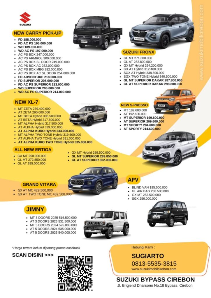 daftar harga mobil suzuki indramayu
